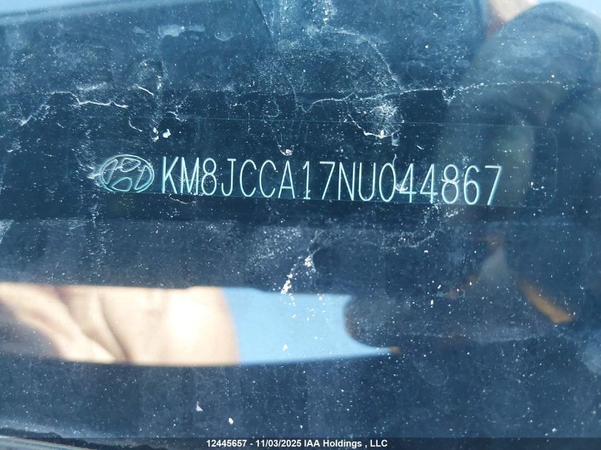 2022 Hyundai Tucson Luxury VIN: KM8JCCA17NU044867 Lot: 12445657