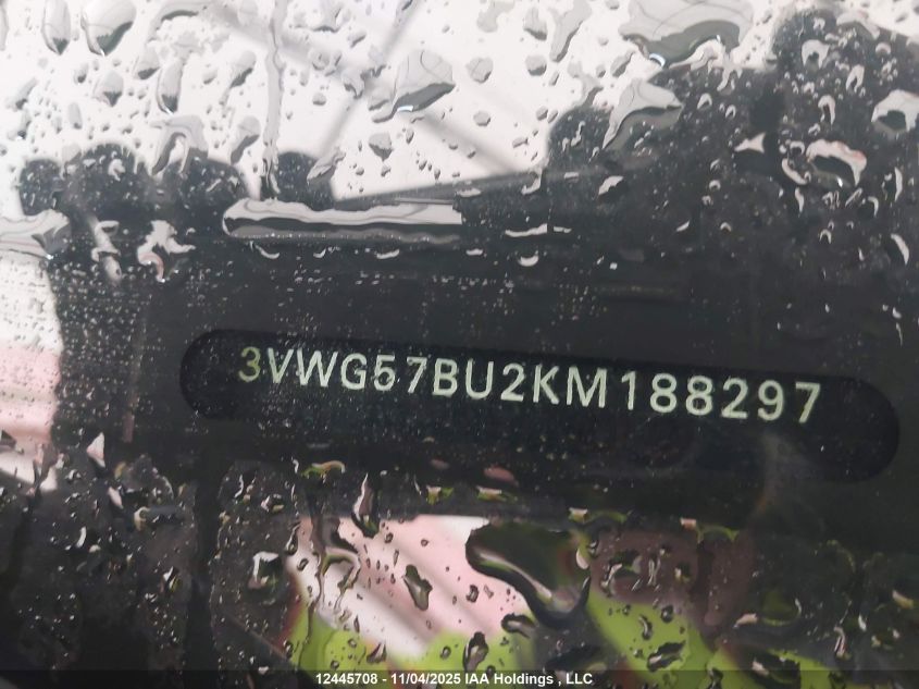 2019 Volkswagen Jetta 1.4 Tsi Execline VIN: 3VWG57BU2KM188297 Lot: 12445708