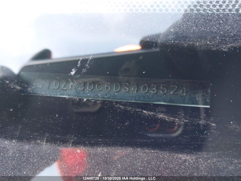 2013 Toyota Sienna VIN: 5TDZK3DC6DS403524 Lot: 12445725