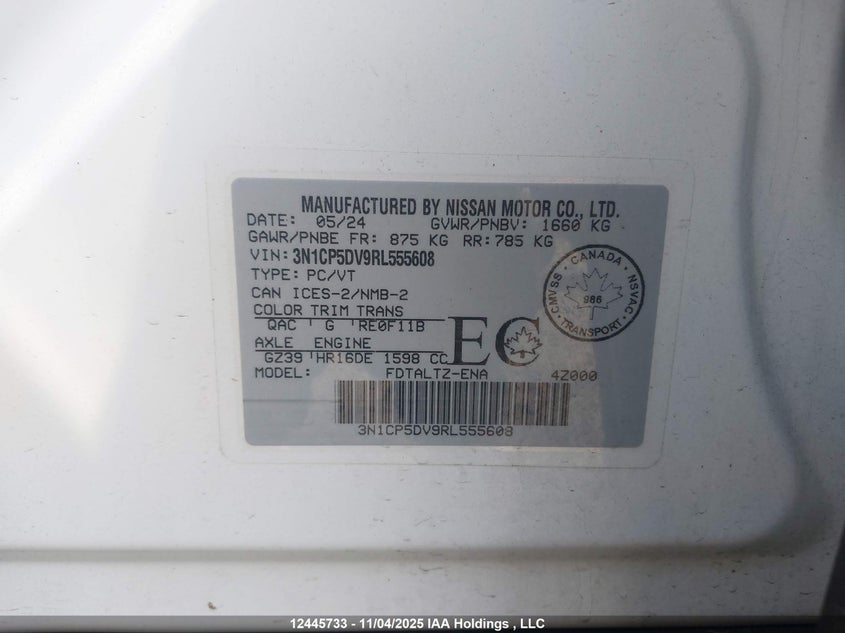 3N1CP5DV9RL555608 2024 NISSAN KICKS photo no. 9