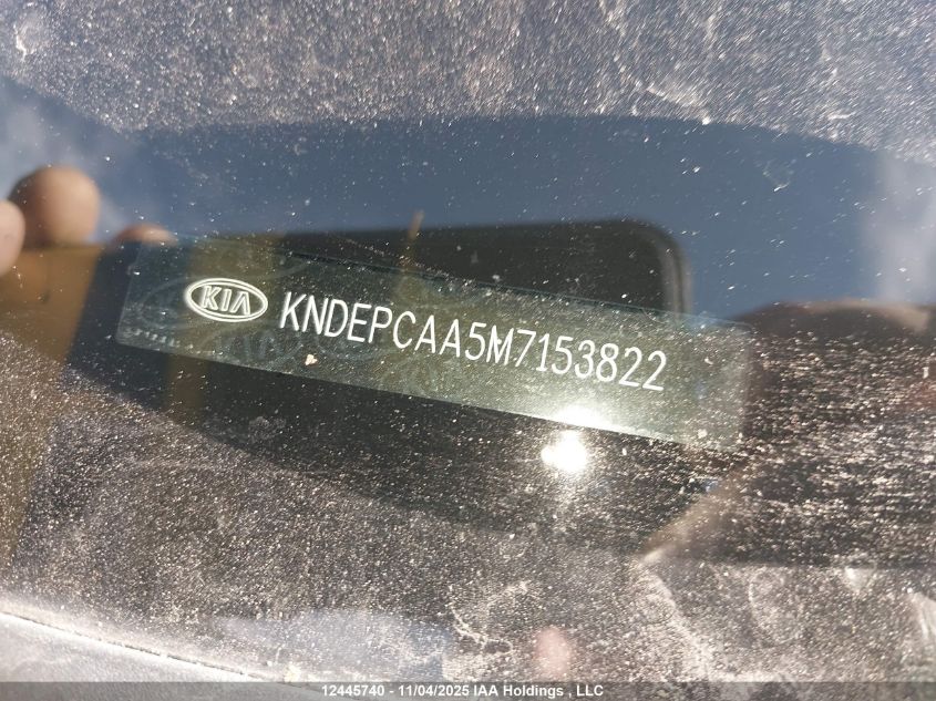 2021 Kia Seltos Lx VIN: KNDEPCAA5M7153822 Lot: 12445740