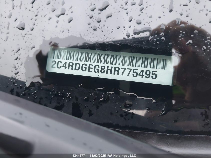 2017 Dodge Grand Caravan Gt VIN: 2C4RDGEG8HR775495 Lot: 12445771