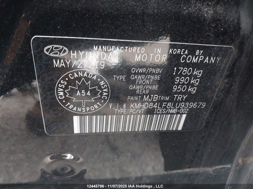 KMHD84LF8LU939679 2020 HYUNDAI ELANTRA photo no. 19