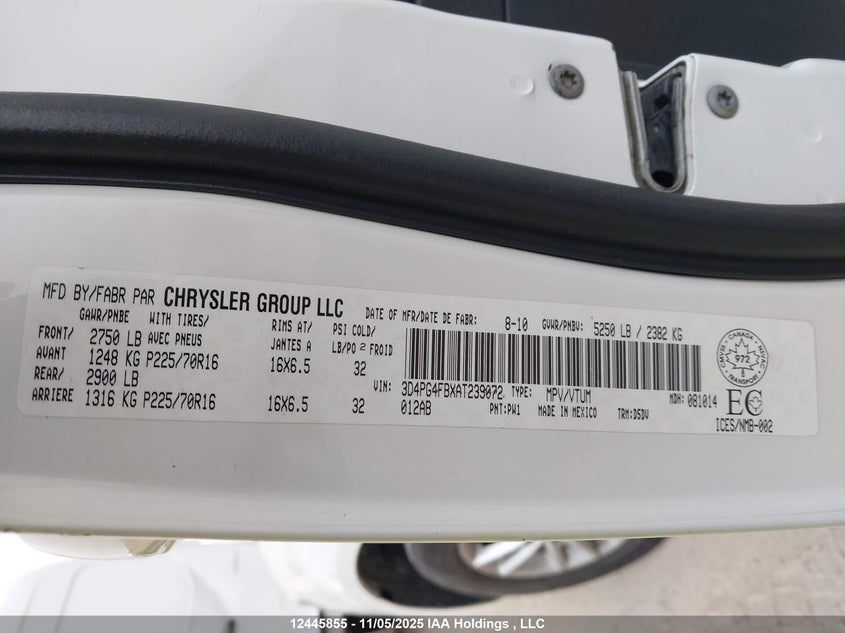 3D4PG4FBXAT239072 2010 DODGE JOURNEY photo no. 9