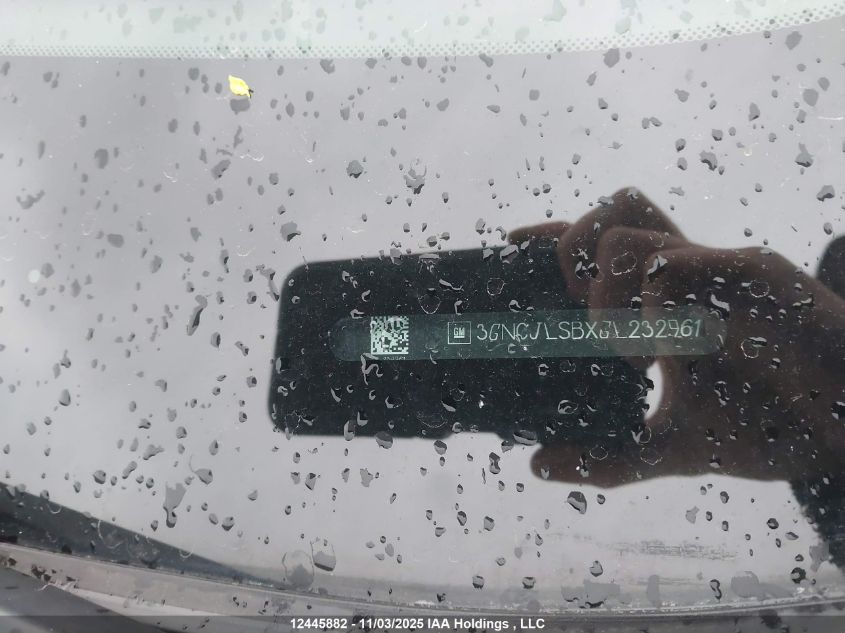 2016 Chevrolet Trax 1Lt VIN: 3GNCJLSBXGL232961 Lot: 12445882