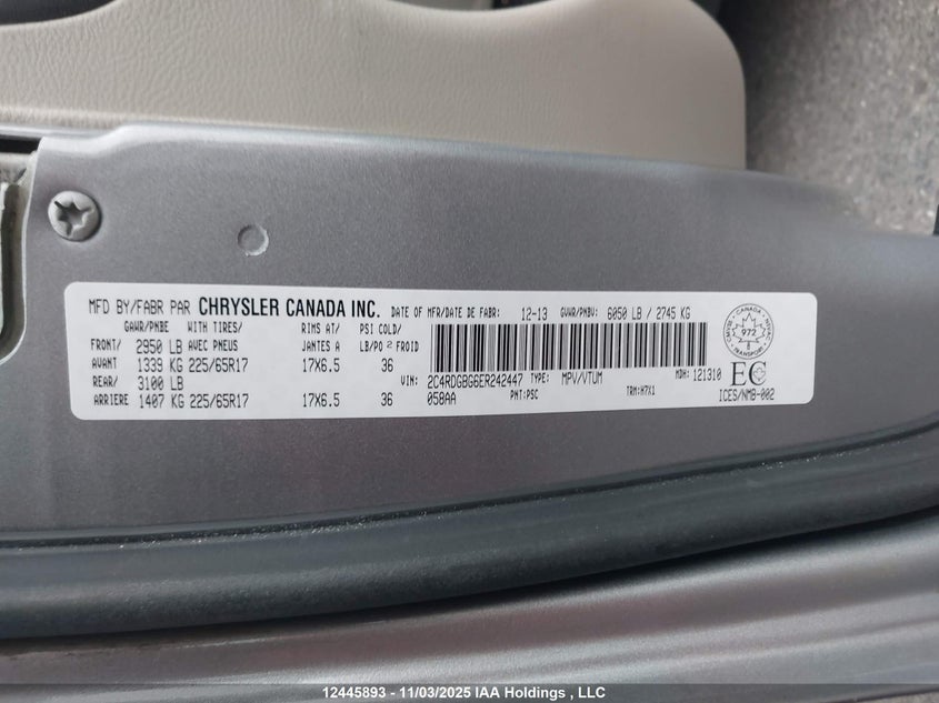 2C4RDGBG6ER242447 2014 DODGE CARAVAN photo no. 18