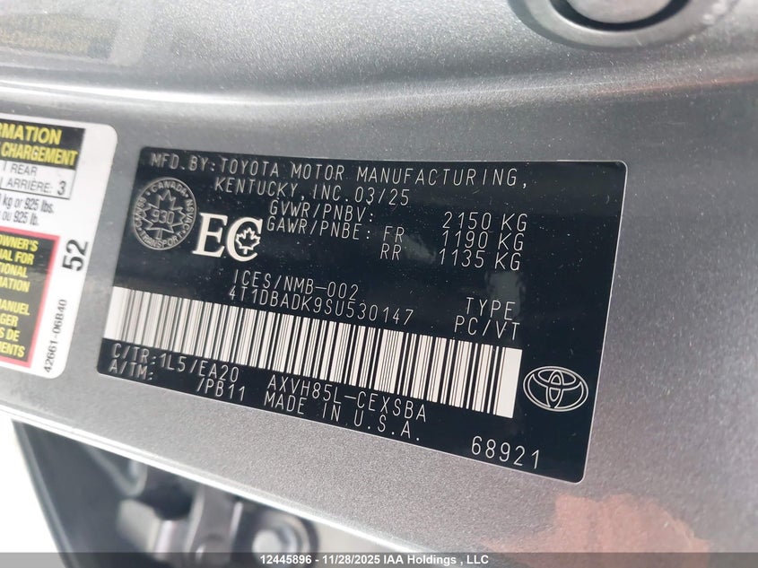 4T1DBADK9SU530147 2025 TOYOTA CAMRY photo no. 9