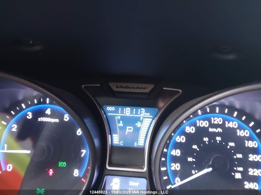 2013 Hyundai Veloster Turbo VIN: KMHTC6AE6DU180452 Lot: 12445923