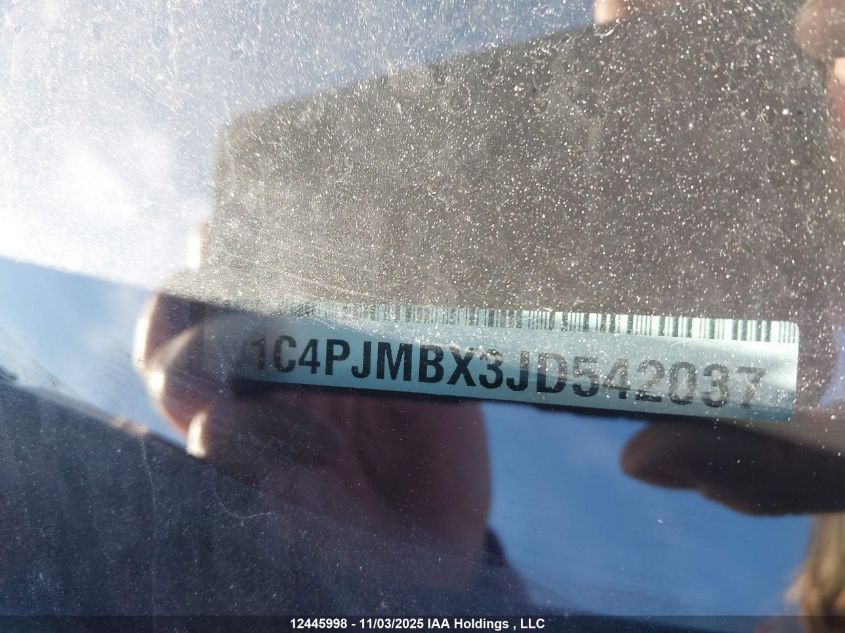 2018 Jeep Cherokee Trailhawk VIN: 1C4PJMBX3JD542037 Lot: 12445998