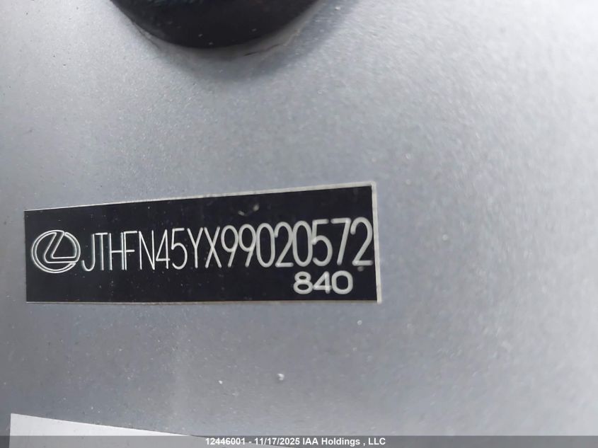 2009 Lexus Sc 430 VIN: JTHFN45YX99020572 Lot: 12446001