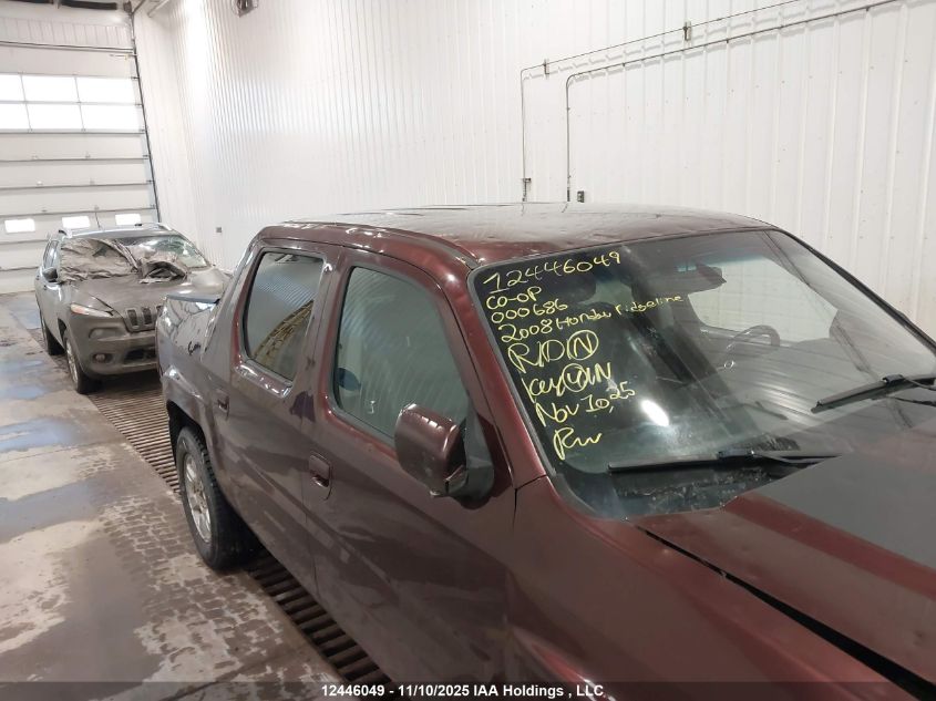 2008 Honda Ridgeline Ex-L VIN: 2HJYK16528H000686 Lot: 12446049