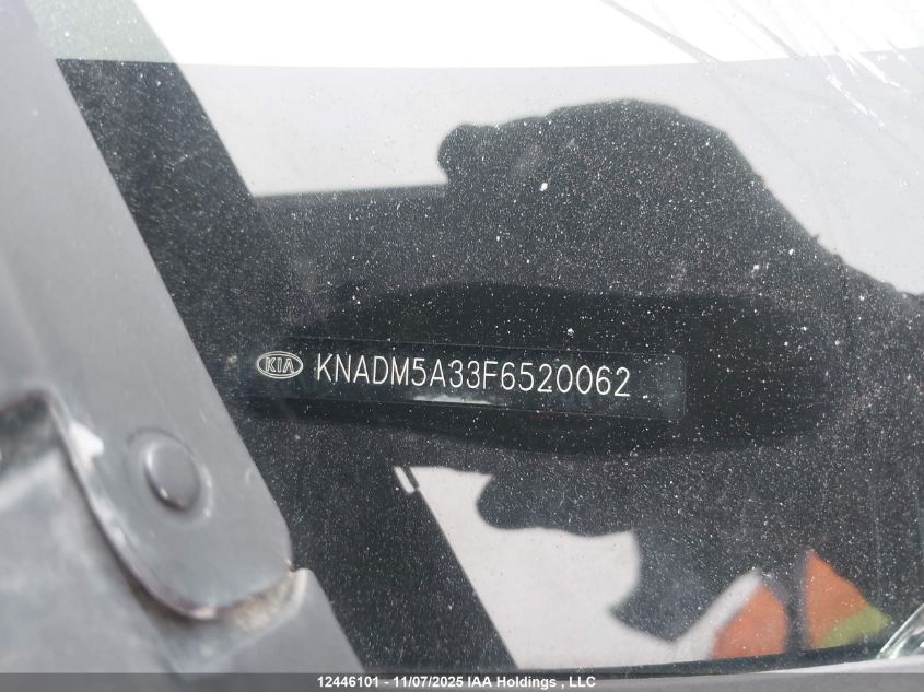 2015 Kia Rio Ex/Lx/Lx+/Sx VIN: KNADM5A33F6520062 Lot: 12446101