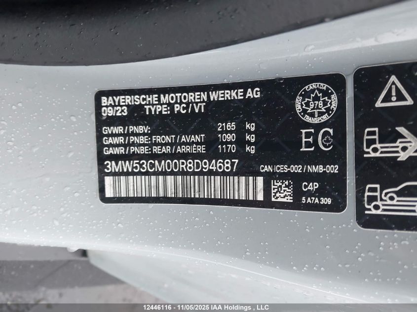 2024 BMW M240I xDrive VIN: 3MW53CM00R8D94687 Lot: 12446116