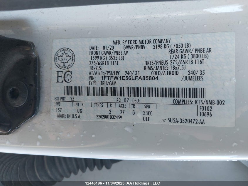1FTFW1E56LFA85804 2020 FORD F-150 photo no. 18