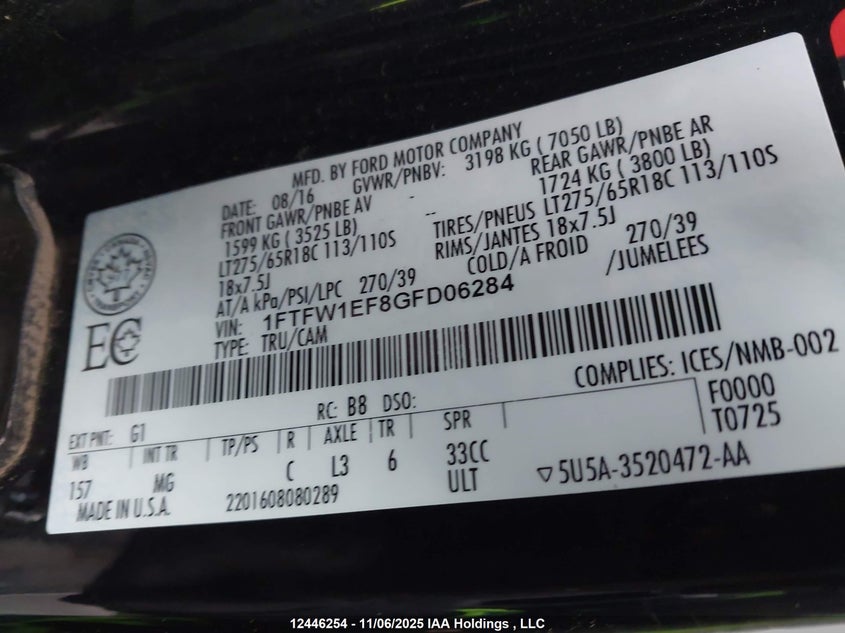 1FTFW1EF8GFD06284 2016 FORD F-150 photo no. 19