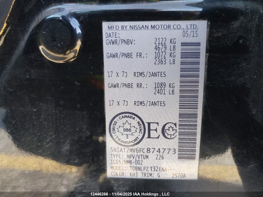 5N1AT2MV6FC874773 2015 NISSAN ROGUE photo no. 19