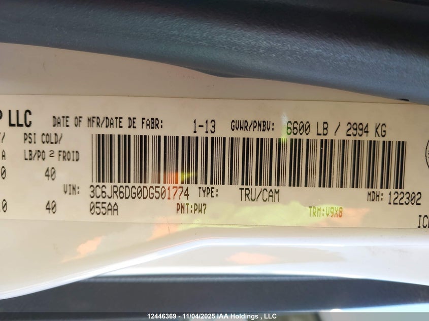 3C6JR6DG0DG501774 2013 RAM 1500 photo no. 19