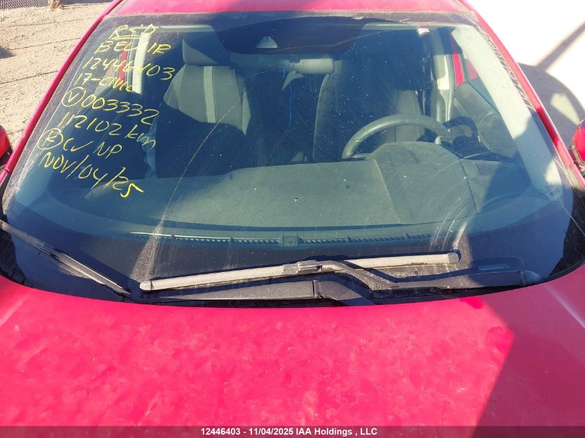 2017 Honda Civic Ex VIN: 2HGFC2F81HH003332 Lot: 12446403