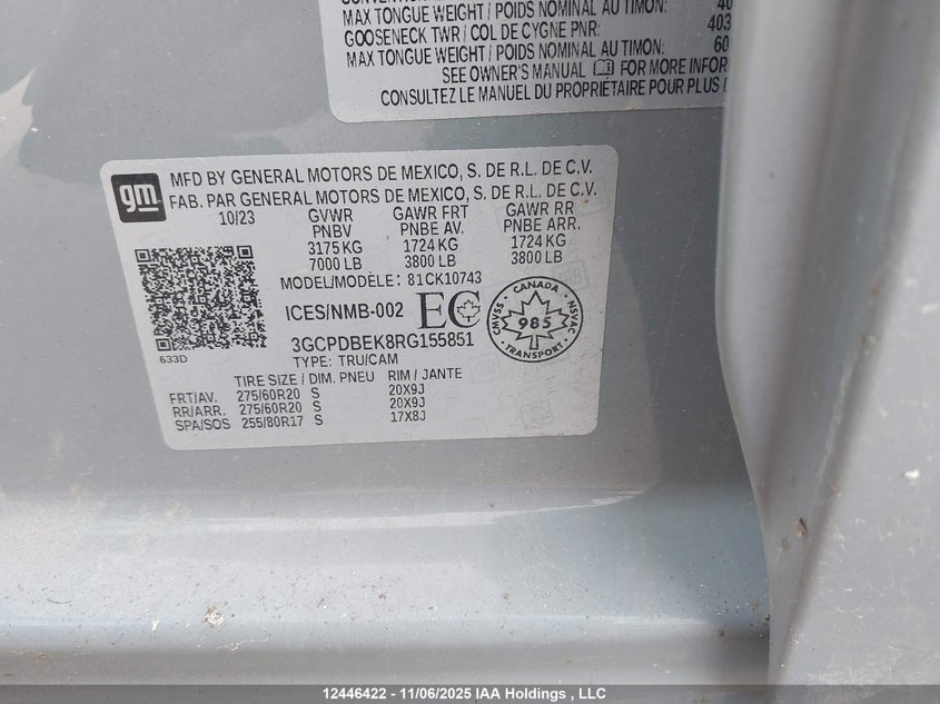3GCPDBEK8RG155851 2024 CHEVROLET SILVERADO photo no. 9