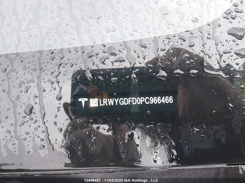 2023 Tesla Model Y VIN: LRWYGDFD0PC966466 Lot: 12446457