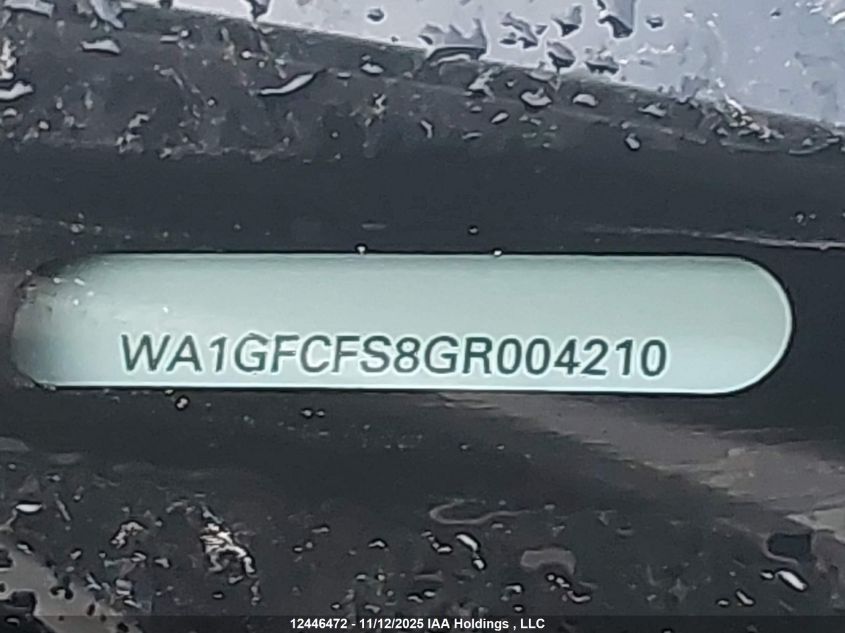 2016 Audi Q3 2.0T Technik VIN: WA1GFCFS8GR004210 Lot: 12446472