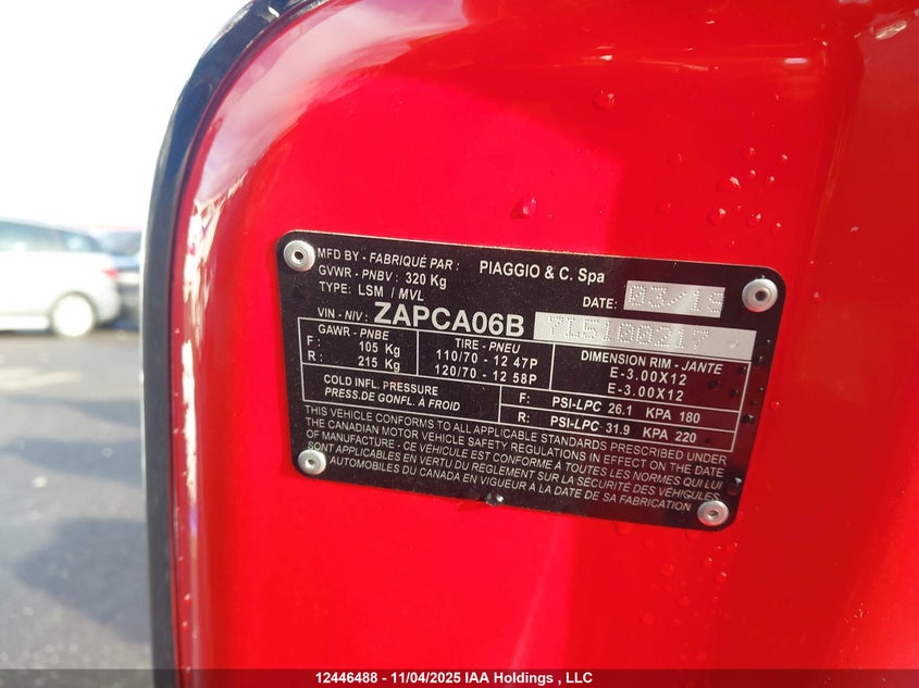 ZAPCA06B7L5100217 2020 PIAGGIO  photo no. 10