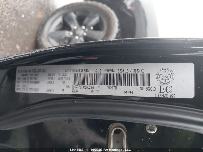 2019 Ram 1500 Classic St VIN: 1C6RR7KT3KS655930 Lot: 12446569