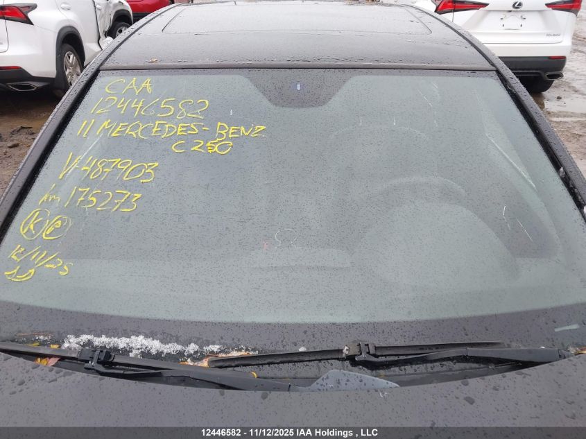 2011 Mercedes-Benz C 250 4Matic VIN: WDDGF8FB9BA487903 Lot: 12446582