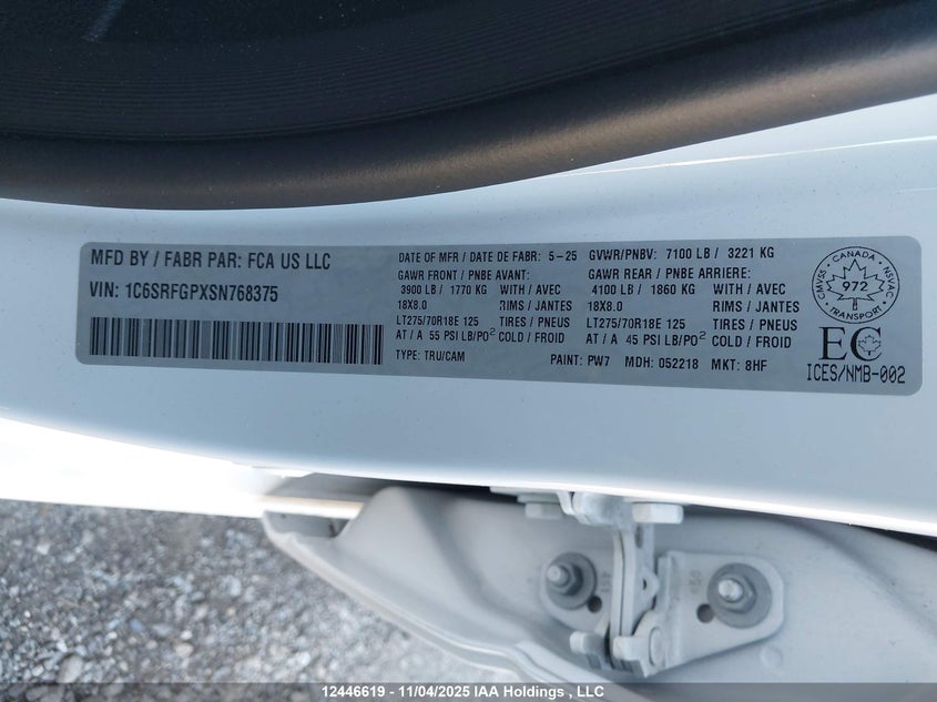 1C6SRFGPXSN768375 2025 DODGE RAM photo no. 9
