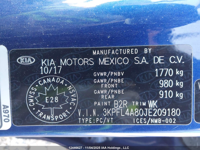 3KPFL4A80JE209180 2018 KIA FORTE photo no. 9