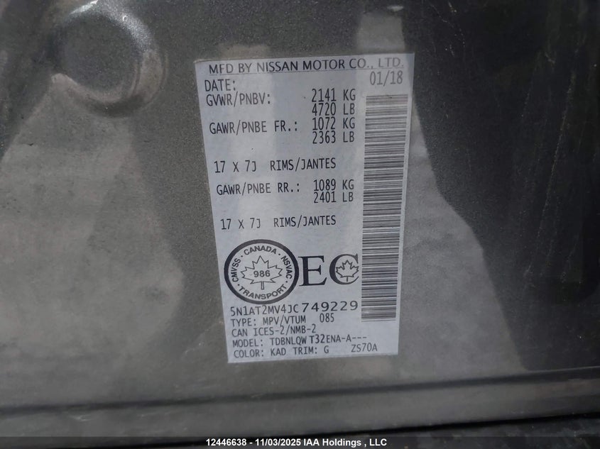 5N1AT2MV4JC749229 2018 NISSAN ROGUE photo no. 9