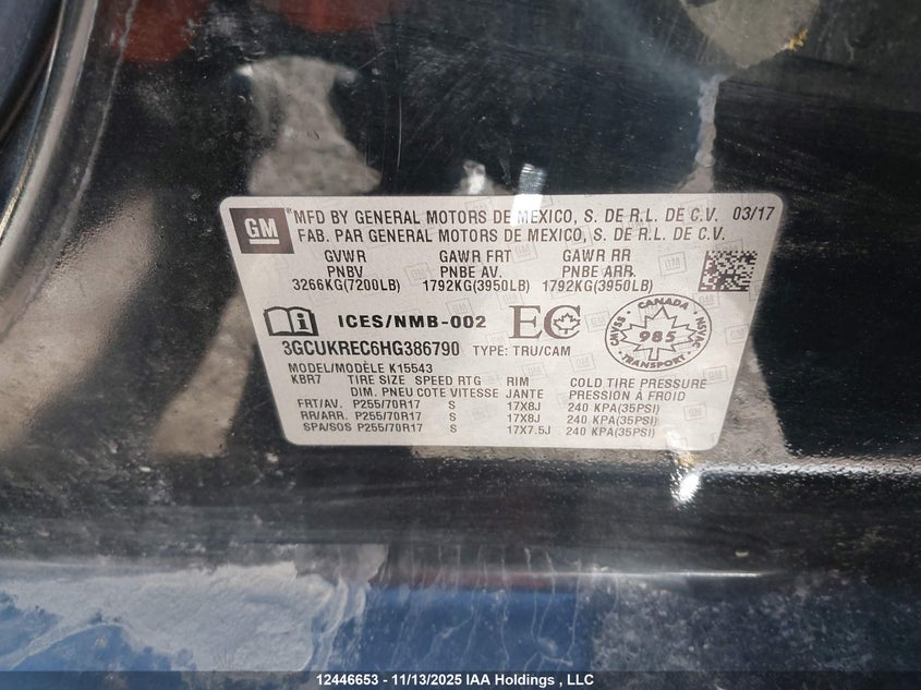3GCUKREC6HG386790 2017 CHEVROLET SILVERADO photo no. 18