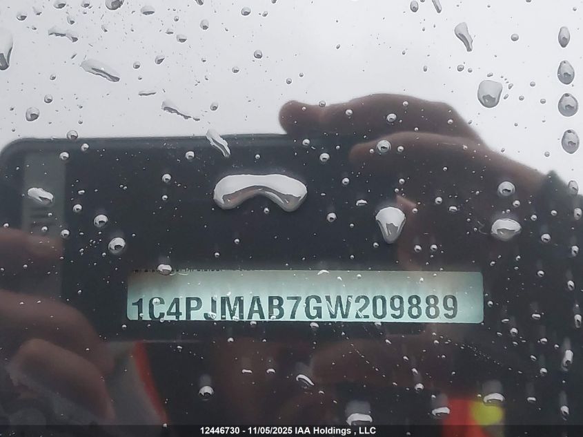 2016 Jeep Cherokee Sport VIN: 1C4PJMAB7GW209889 Lot: 12446730