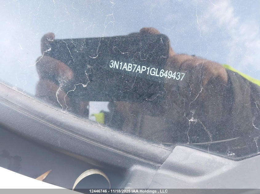 2016 Nissan Sentra 1.8 S/1.8 Sl/1.8 Sr/1.8 Sv VIN: 3N1AB7AP1GL649437 Lot: 12446746