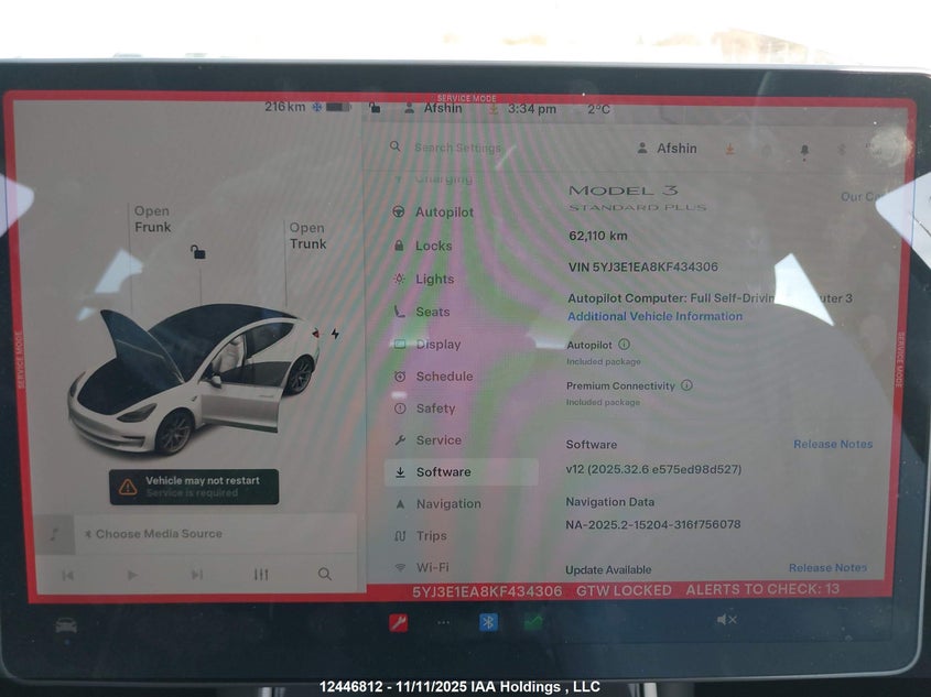 5YJ3E1EA8KF434306 2019 TESLA MODEL 3 photo no. 7
