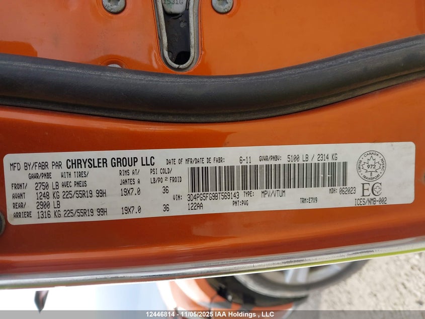 3D4PG5FG9BT569143 2011 DODGE JOURNEY photo no. 9