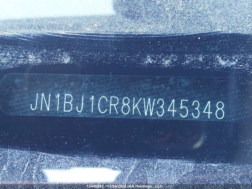 2019 Nissan Qashqai S/Sl/Sv VIN: JN1BJ1CR8KW345348 Lot: 12446883