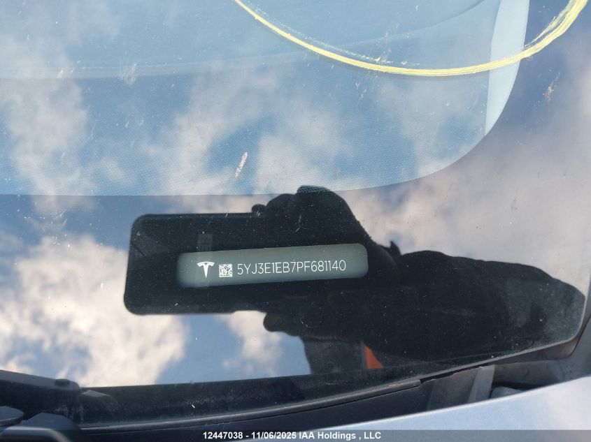 2023 Tesla Model 3 VIN: 5YJ3E1EB7PF681140 Lot: 12447038