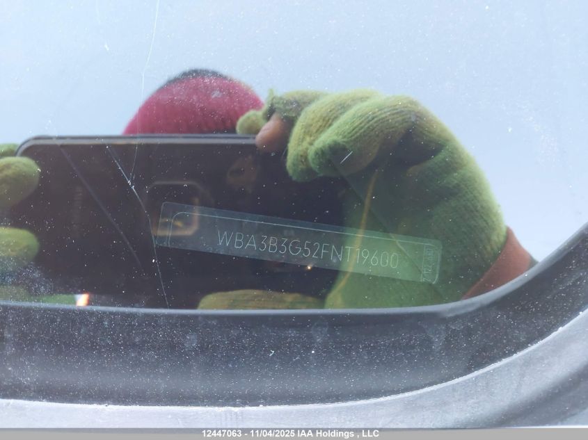 2015 BMW 328I xDrive VIN: WBA3B3G52FNT19600 Lot: 12447063