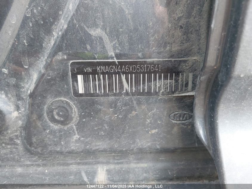 2013 Kia Optima Ex Turbo/Ex Turbo + VIN: KNAGN4A6XD5317641 Lot: 12447122