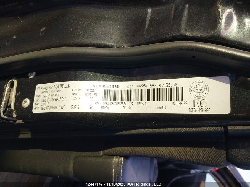1C4PJLCB8GW356634 2016 JEEP CHEROKEE photo no. 9