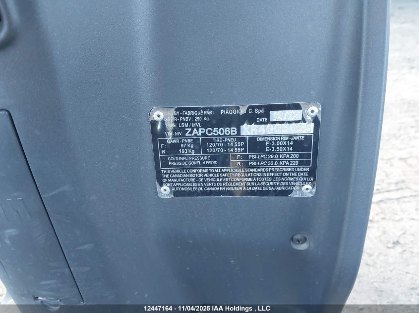 2024 Piaggio Typhoon 50 VIN: ZAPC506BXR4005055 Lot: 12447164