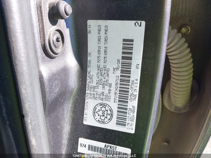 5TFUY5F14GX567112 2016 TOYOTA TUNDRA photo no. 9