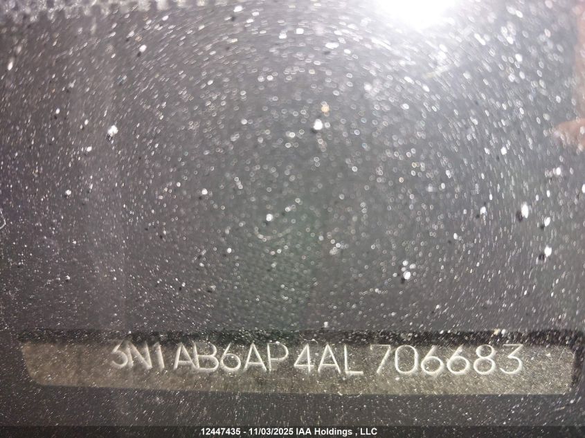 2010 Nissan Sentra 2.0/2.0S/Sr/2.0Sl VIN: 3N1AB6AP4AL706683 Lot: 12447435