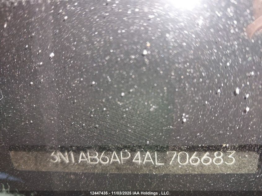 2010 Nissan Sentra 2.0/2.0S/Sr/2.0Sl VIN: 3N1AB6AP4AL706683 Lot: 12447435