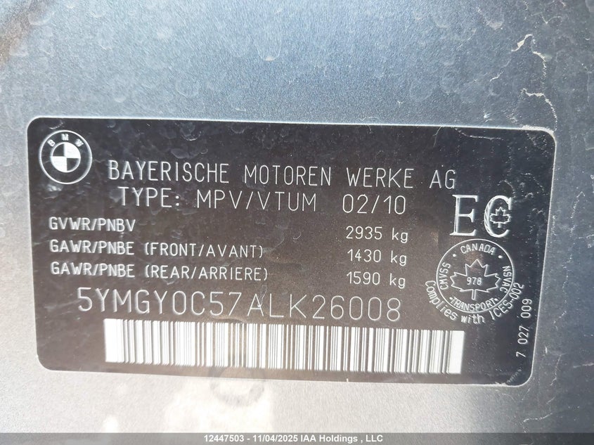 5YMGY0C57ALK26008 2010 BMW X5 M photo no. 9