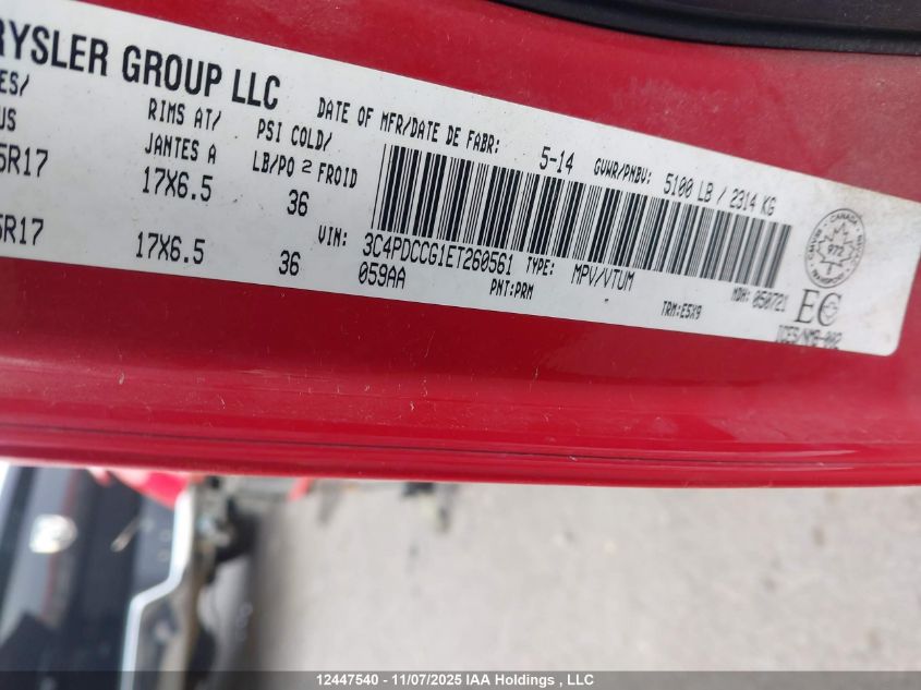 2014 Dodge Journey Sxt VIN: 3C4PDCCG1ET260561 Lot: 12447540