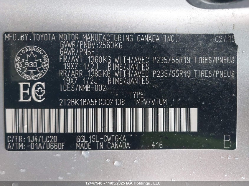 2T2BK1BA5FC307138 2015 LEXUS RX photo no. 9