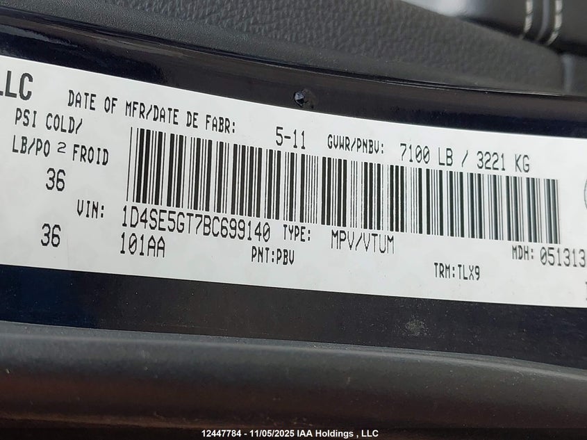 1D4SE5GT7BC699140 2011 DODGE DURANGO photo no. 9