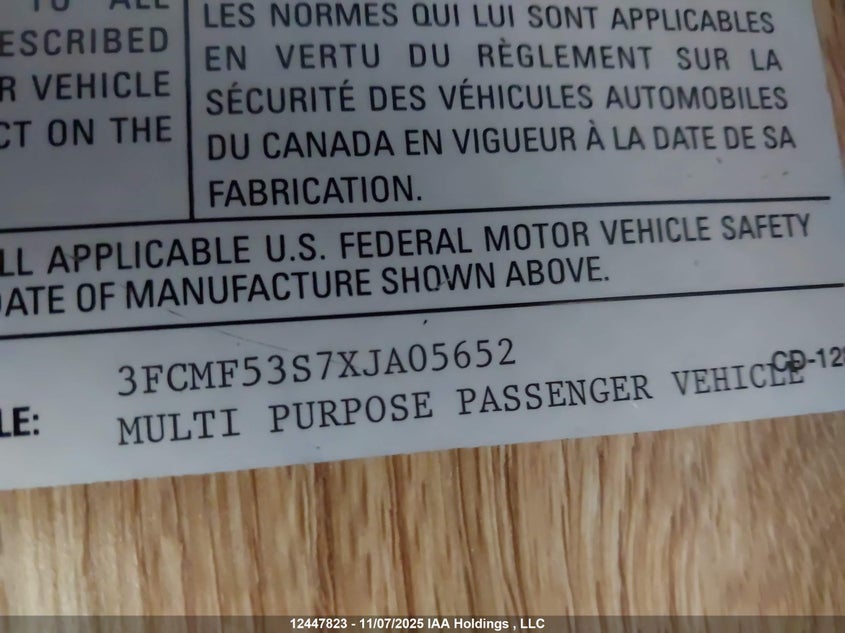 1999 Ford F550 Super Duty Stripped Chass VIN: 3FCMF53S7XJA05652 Lot: 12447823